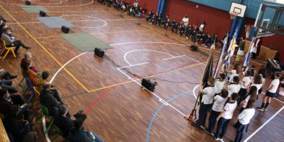 Vista del gimnasio Centenario durante el acto